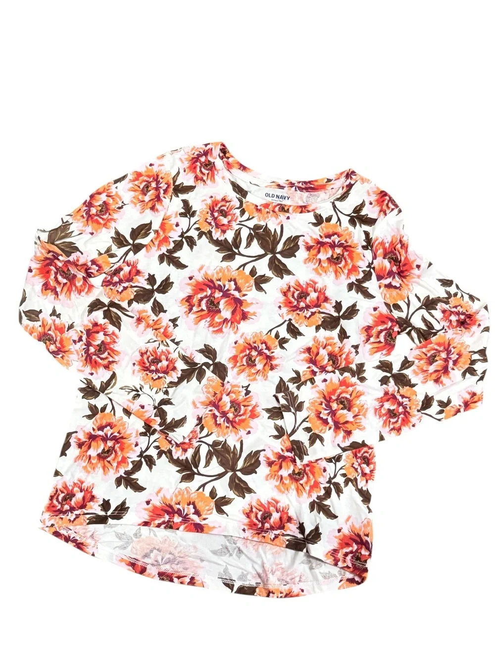 Old Navy Long Sleeve Floral Softest Tee Size XL 14-16